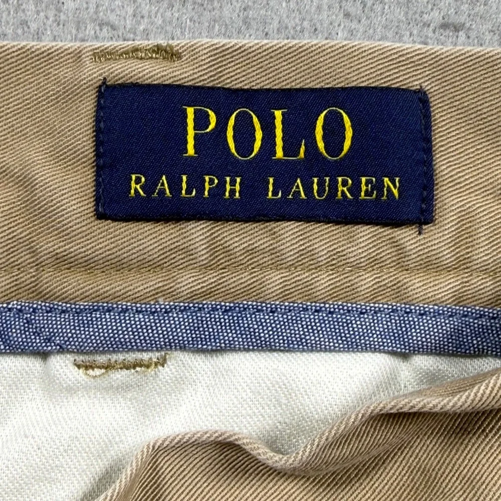 Polo Ralph Lauren Mens Chino Shorts Tan Khaki Cotton Twill Flat Front 36